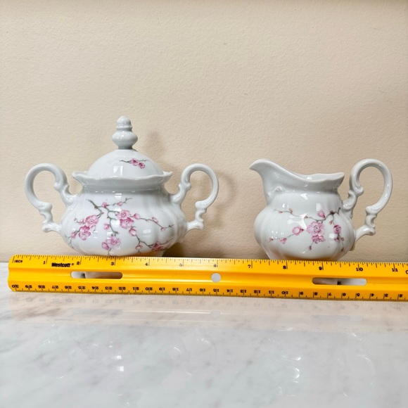 Vintage 1814 Hutschenreuther Germany Sylvia Lidded Sugar Bowl & Creamer Set - Picture 13 of 13